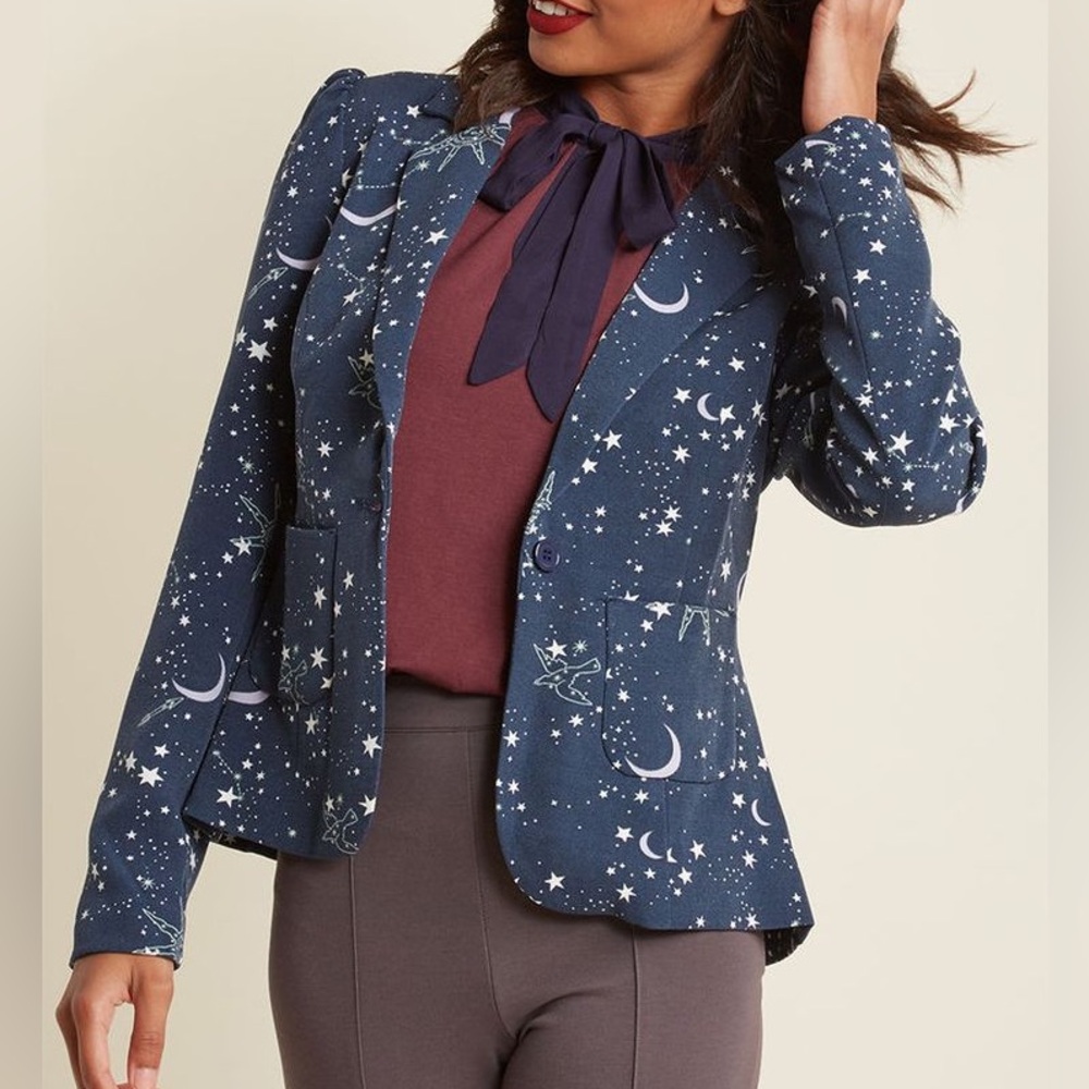 Modcloth Navy Starry Night Blazer